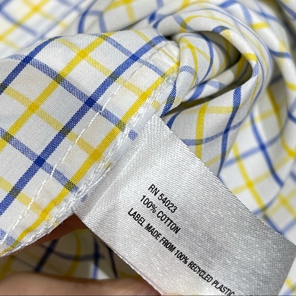 Gap Blue & Yellow Plaid Long Sleeve Button Up - Picture 3 of 5